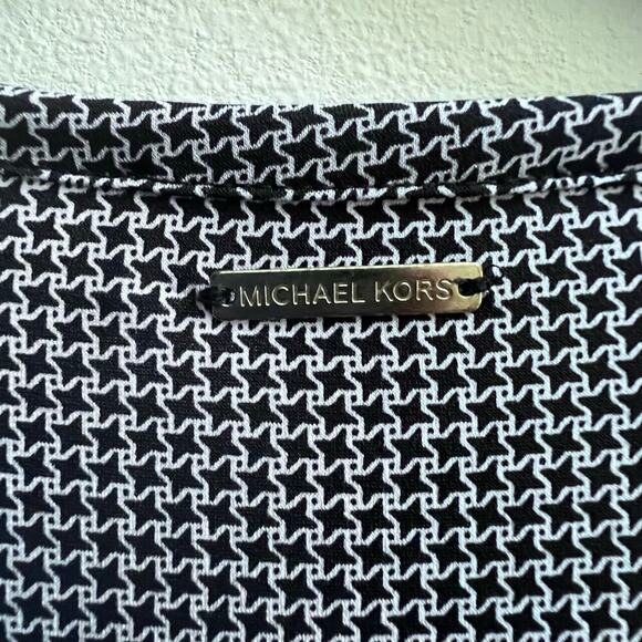 Black and White Michael Kors Women's Geometric Pleated Hem  Gatsby Party Dress M - Picture 5 of 7